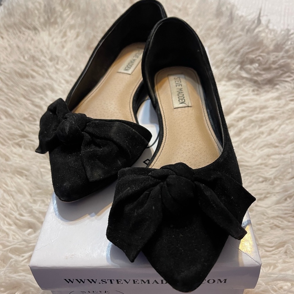 Steve Madden Edina Black Flats. Size 6.5